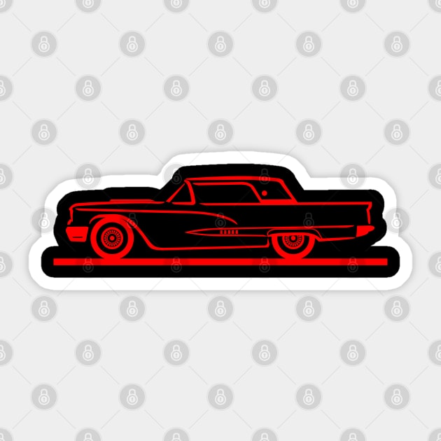 1958 Ford Thunderbird Hard Top Sticker by PauHanaDesign